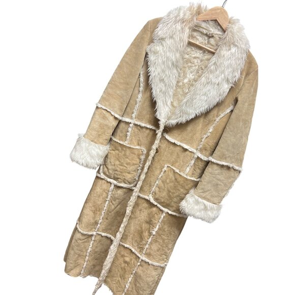 Wilson's Leather Maxima Vintage 90's Y2K Penny Lane Sherpa Suede Coat - Picture 1 of 9